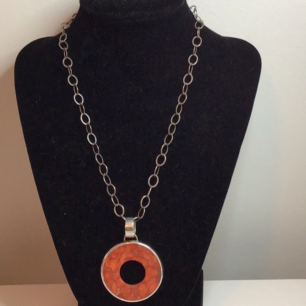 Silpada Sponge Coral Pendant Necklace